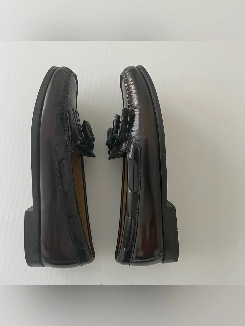 Cole Haan Men's Pinch Tassel Loafers Burgundy Leather Slip On Size 9D C02692